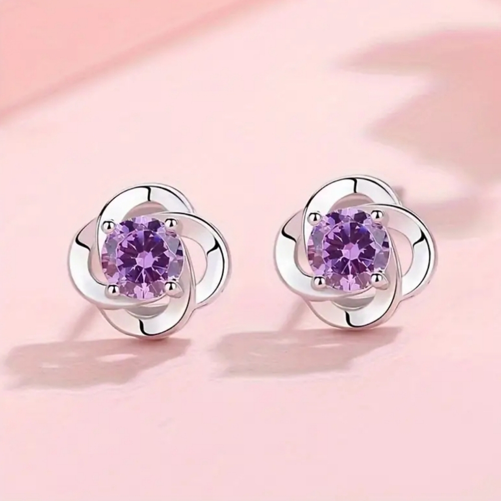 Amethyst Stud Earrings